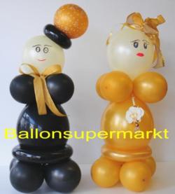 Hochzeitspaar-Luftballons-Dekoration-Goldene-Hochzeit