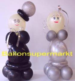 Hochzeitspaar-Luftballons-Dekoration-Silberne-Hochzeit