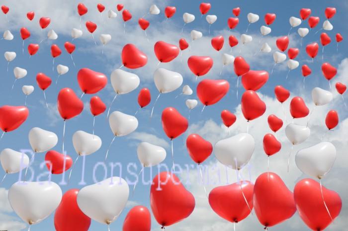 Latexballon Herz Ø 30 cm 100 Stück Luftballons Herzballons Hochzeit weiß