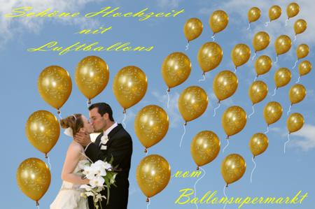 Goldene Just Married Luftballons zur Hochzeit
