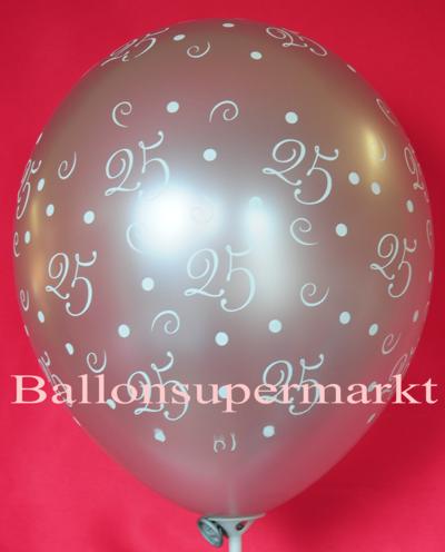 Luftballons zur Silbernen Hochzeit, Zahl 25, 25 Jahre Ehe