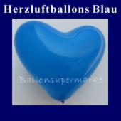 Herzluftballons Blau, blaue Ballons in Herzform, Herzballons in der Farbe Blau