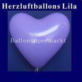 Herzluftballons Lila, lilafarbene Ballons in Herzform, Herzballons in der Farbe Lila