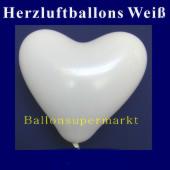 Herzluftballons Weiß, weisse Ballons in Herzform, Herzballons in der Farbe Weiß