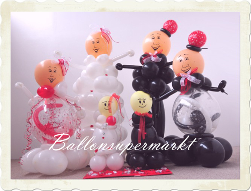 Hochzeitspaare aus Luftballons, Ballondekoration Hochzeit vom Ballonsupermarkt